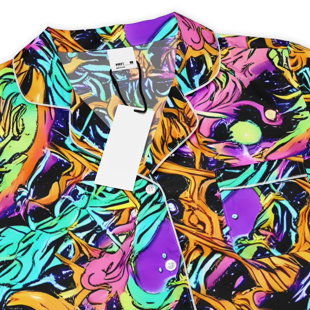 Electric Fluidity on Women's Short Sleeve Pajama Top — Product details