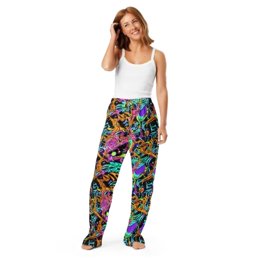 Electric Fluidity on a Women's Pajama Pants