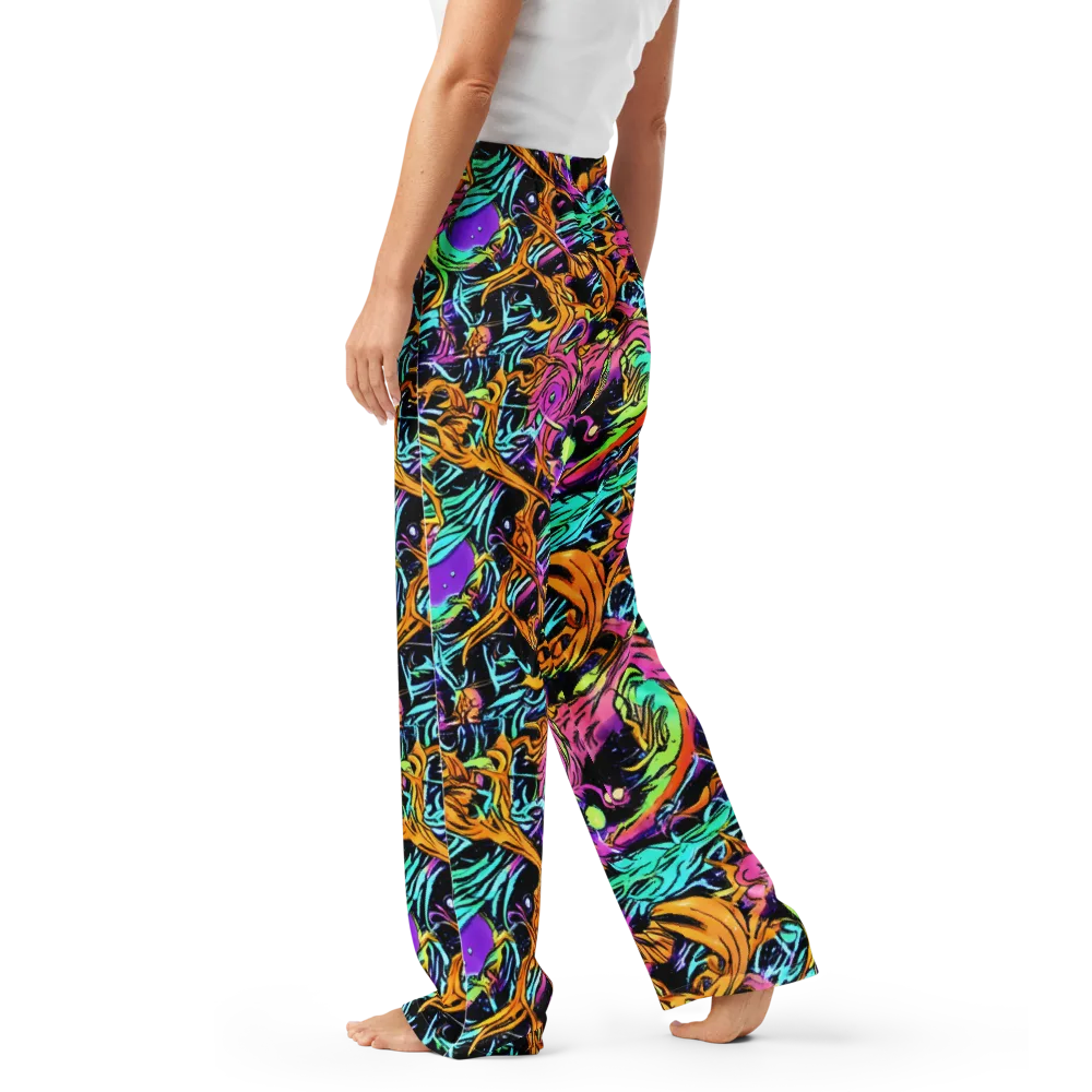 Electric Fluidity on Women's Pajama Pants — Left