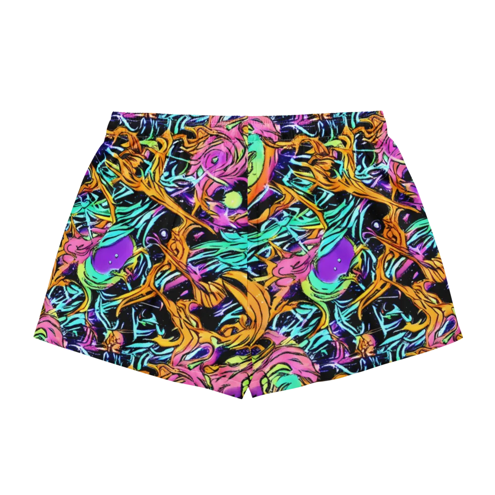 Electric Fluidity on Women's Pajama Shorts — Back