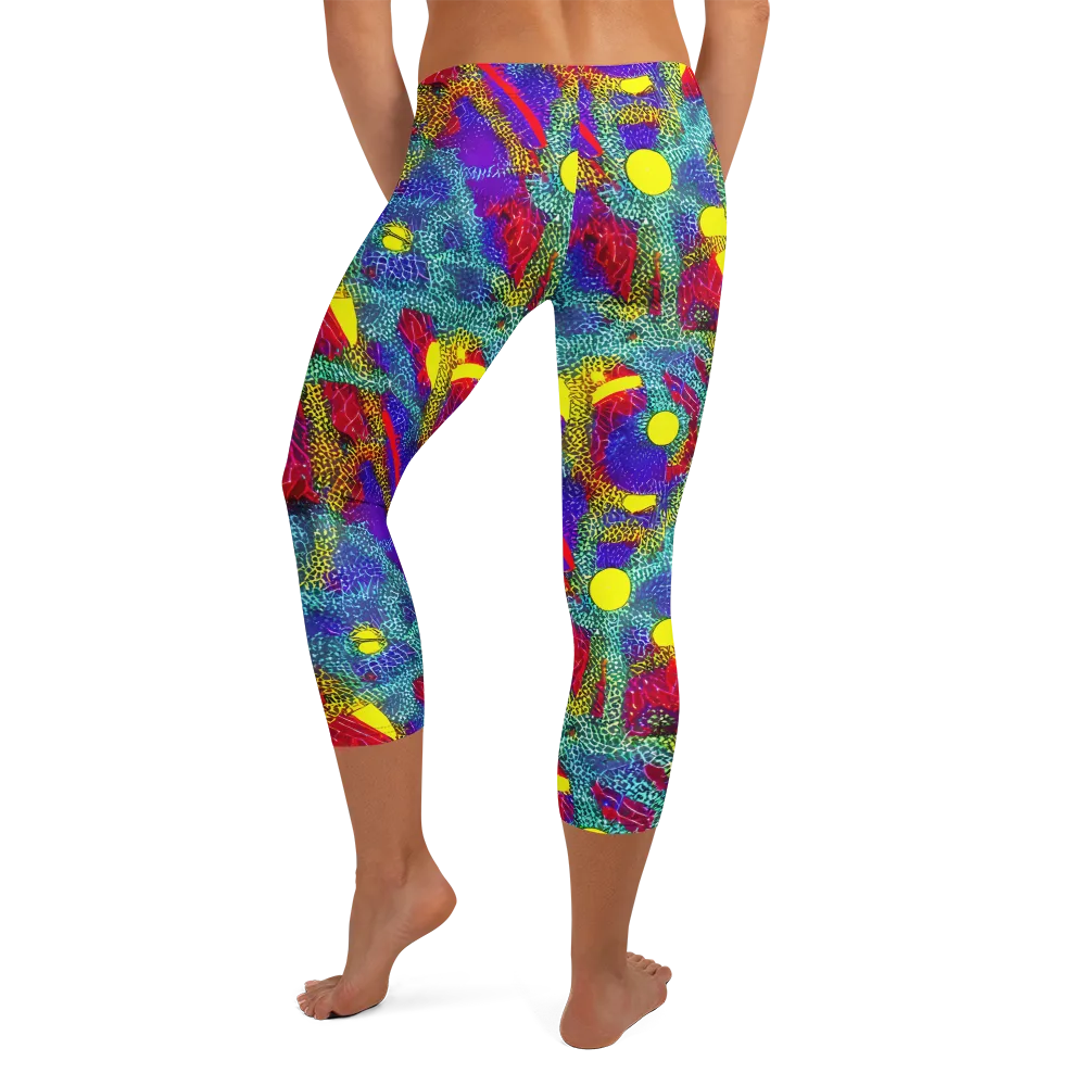Chromatic Safari on Capri Leggings — Back