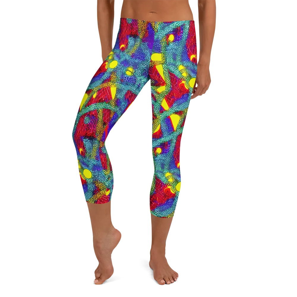 Chromatic Safari on Capri Leggings — Front