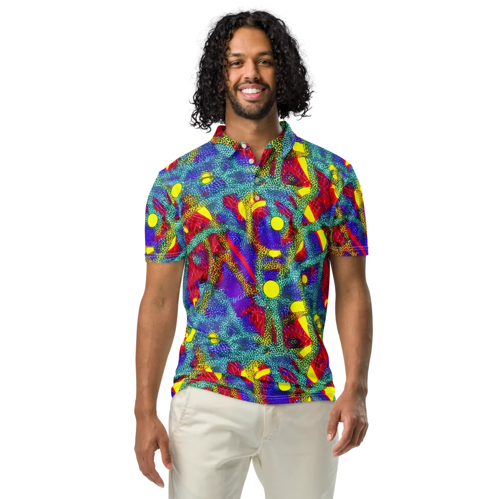 Chromatic Safari on Men's Slim Fit Polo Shirt — Front