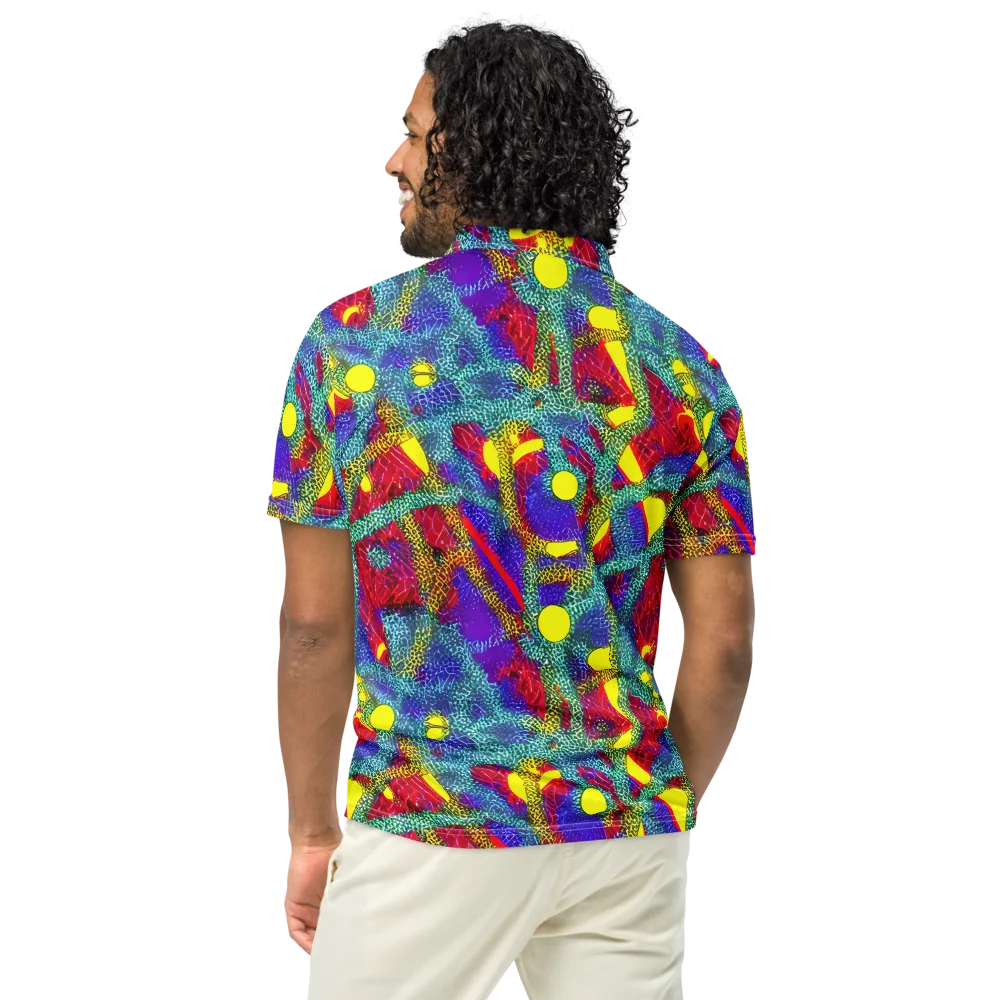 Chromatic Safari on Men's Slim Fit Polo Shirt — Back