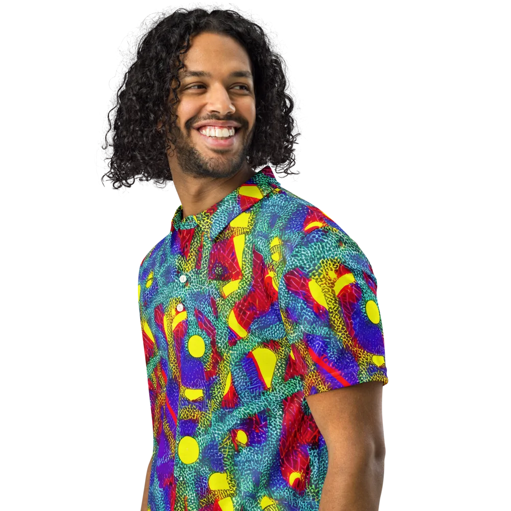 Chromatic Safari on Men's Slim Fit Polo Shirt — Left Front