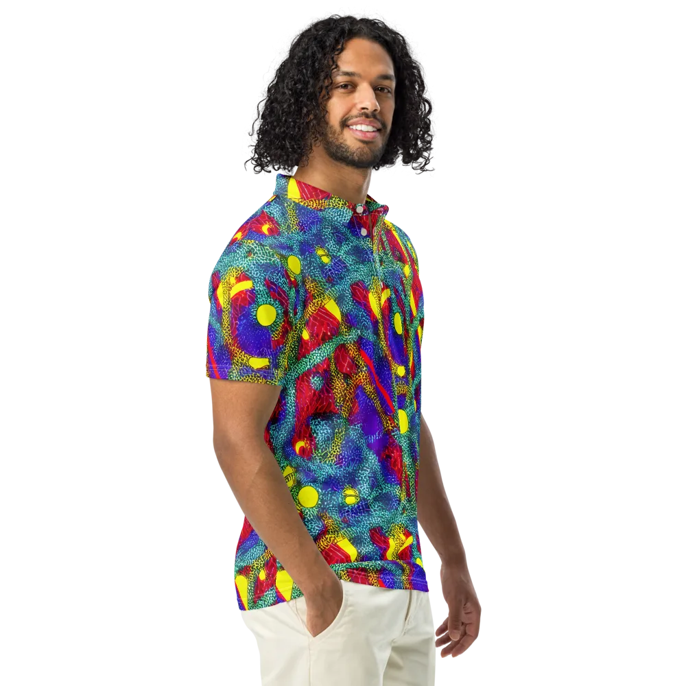 Chromatic Safari on Men's Slim Fit Polo Shirt — Right Front