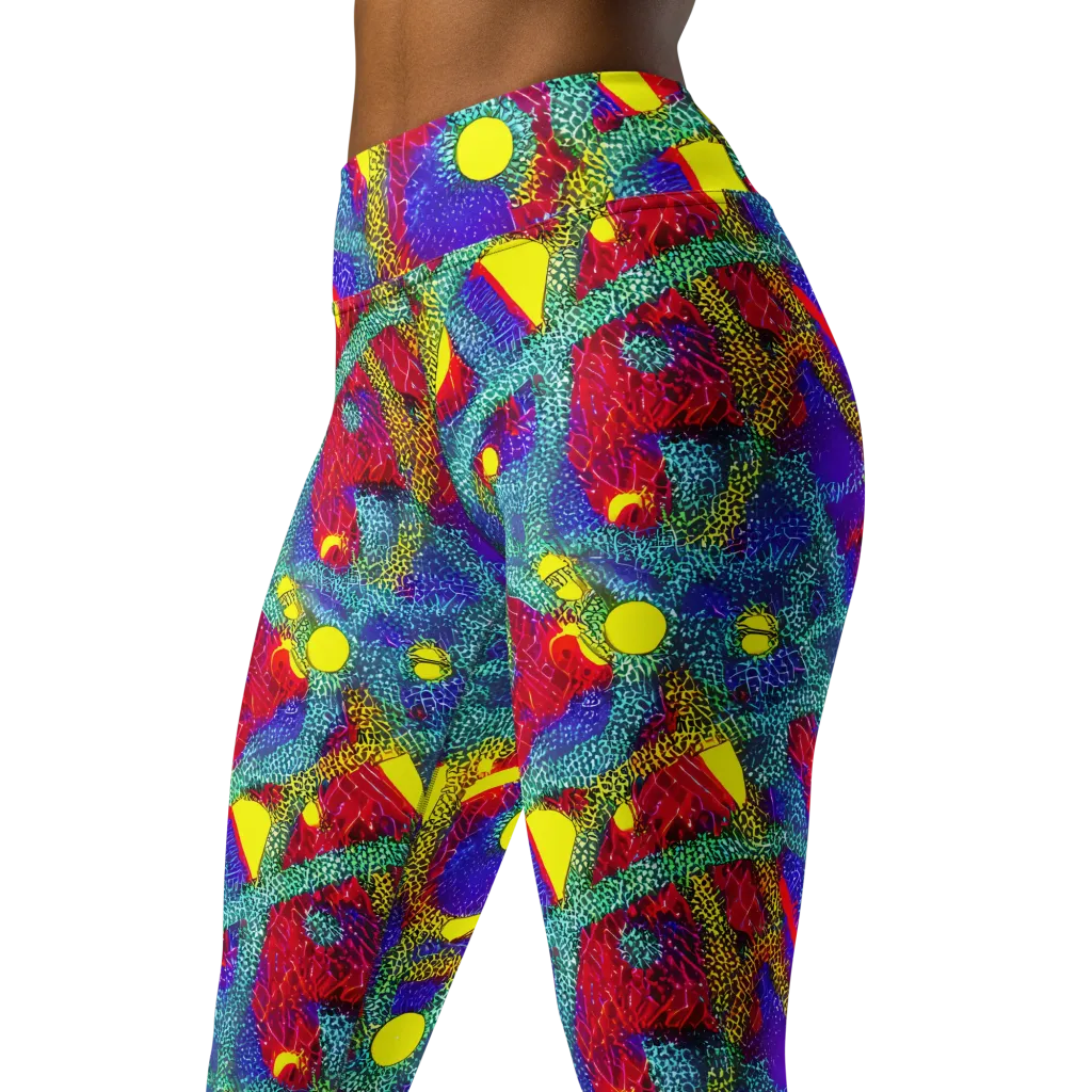 Chromatic Safari on Yoga Leggings — Left Front