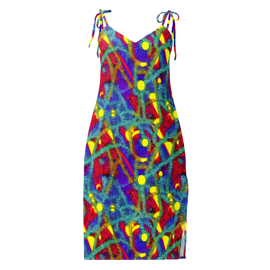Chromatic Safari on Slip Dress — Front