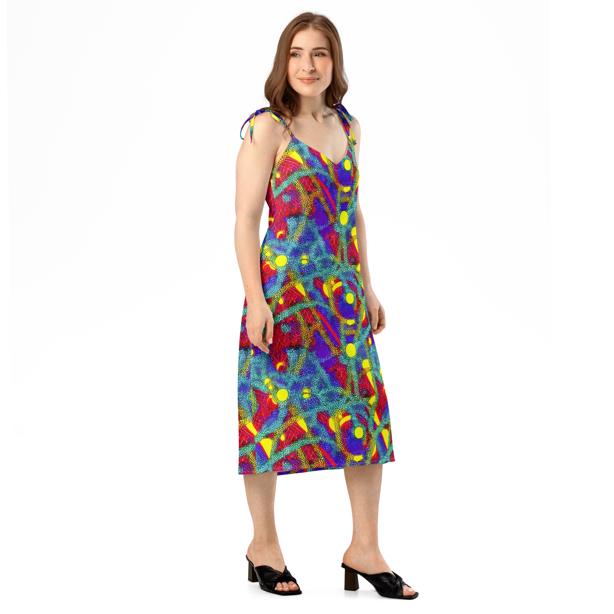 Chromatic Safari on Slip Dress — Right Front