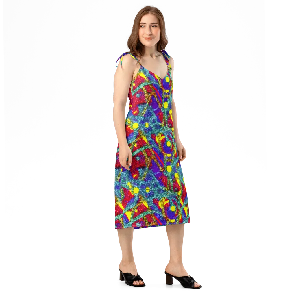 Chromatic Safari on Slip Dress — Right Front
