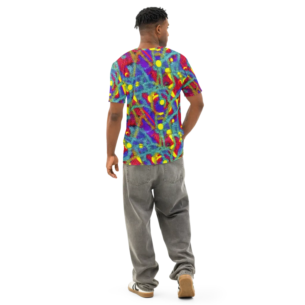 Chromatic Safari on Men's Cotton Crew Neck T-Shirt — Back
