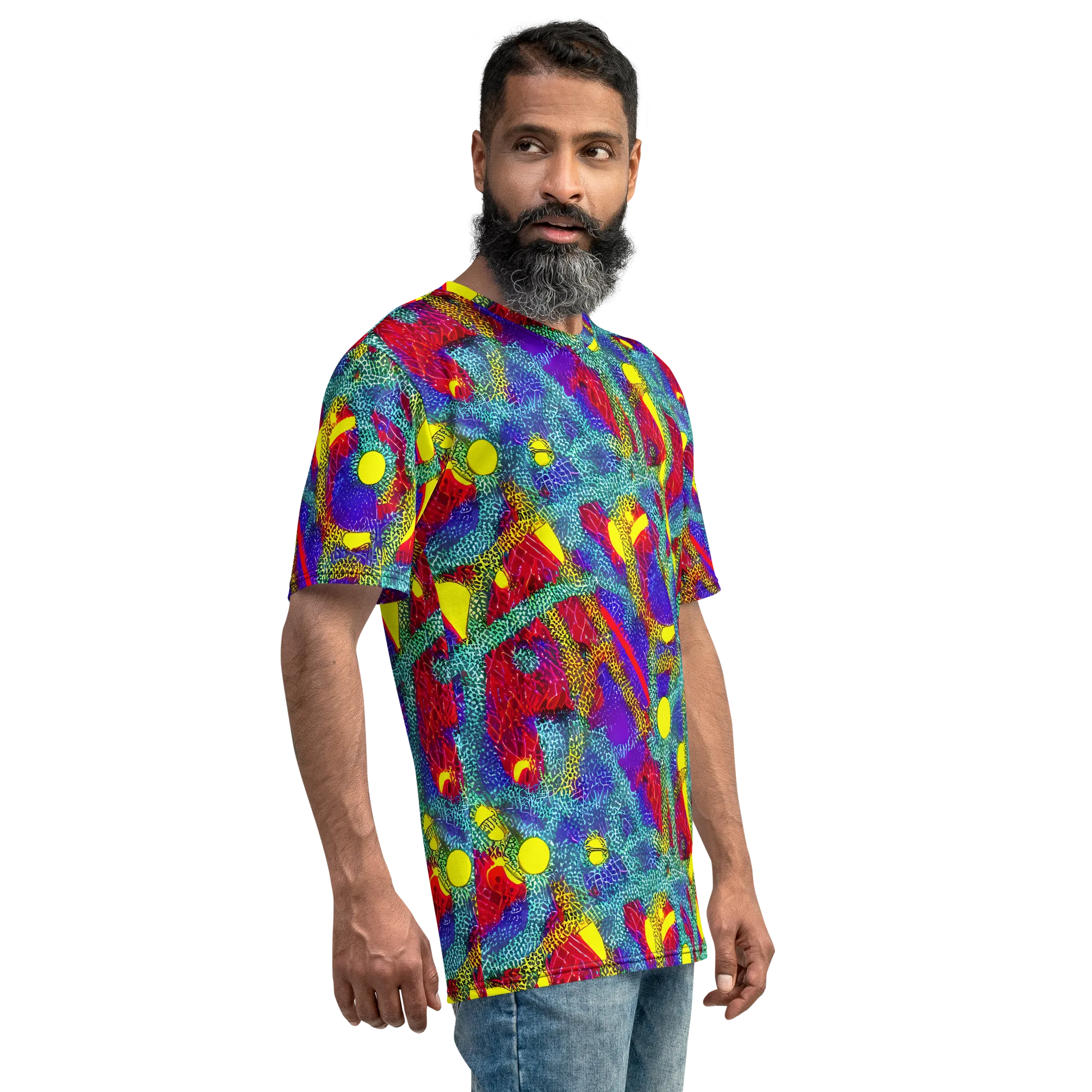 Chromatic Safari on Men's Crew Neck T-Shirt — Right
