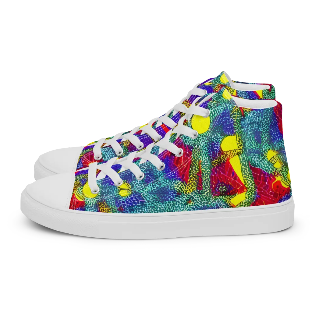 Chromatic Safari on Men's High Top Canvas Shoes — Left