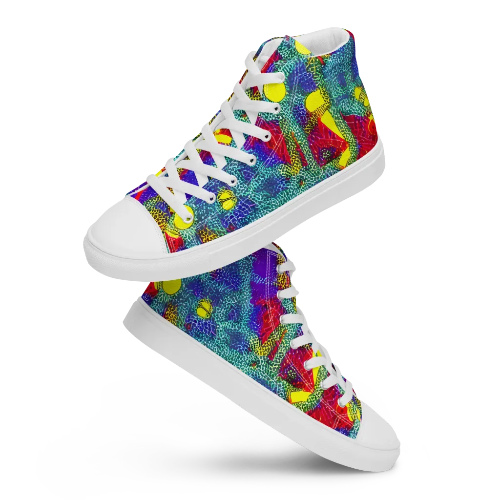 Chromatic Safari on Men's High Top Canvas Shoes — Front