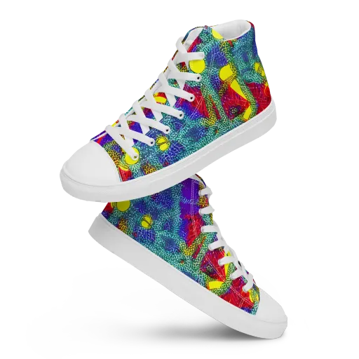 Chromatic Safari on a Men's High Top Canvas Shoes