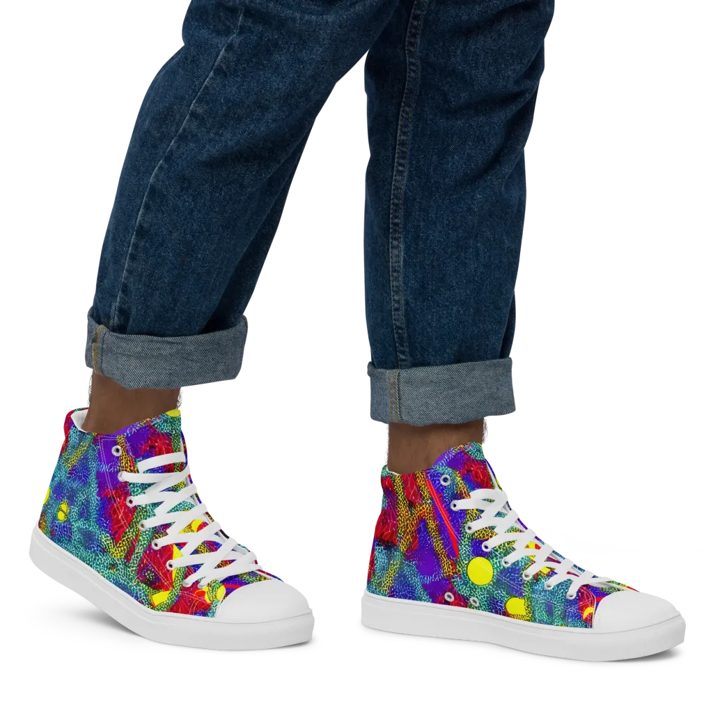 Chromatic Safari on Men's High Top Canvas Shoes — Right