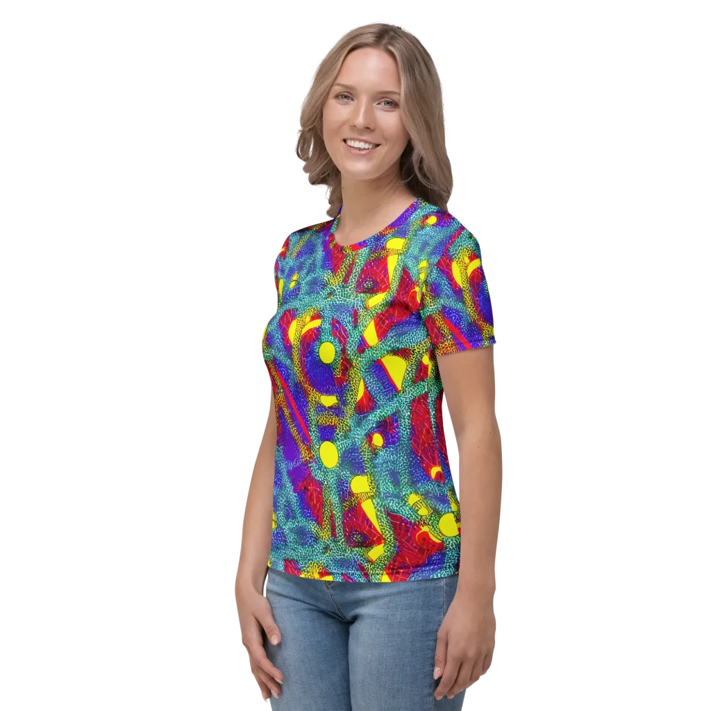 Chromatic Safari on Women's Crew Neck T-Shirt — Left