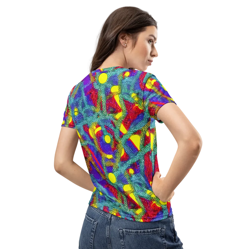 Chromatic Safari on Women's Crew Neck T-Shirt — Back