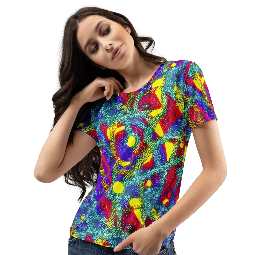 Chromatic Safari on Women's Crew Neck T-Shirt — Left Front