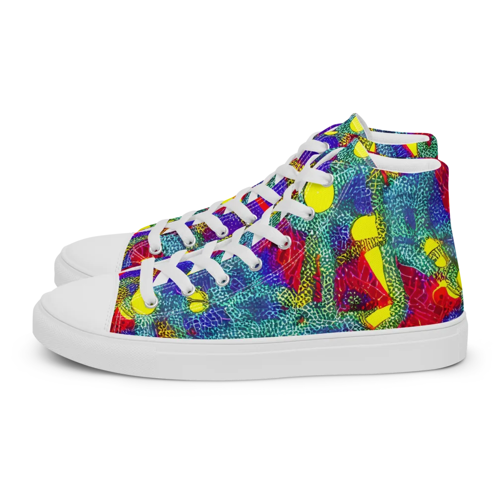 Chromatic Safari on Women's High Top Canvas Shoes — Left