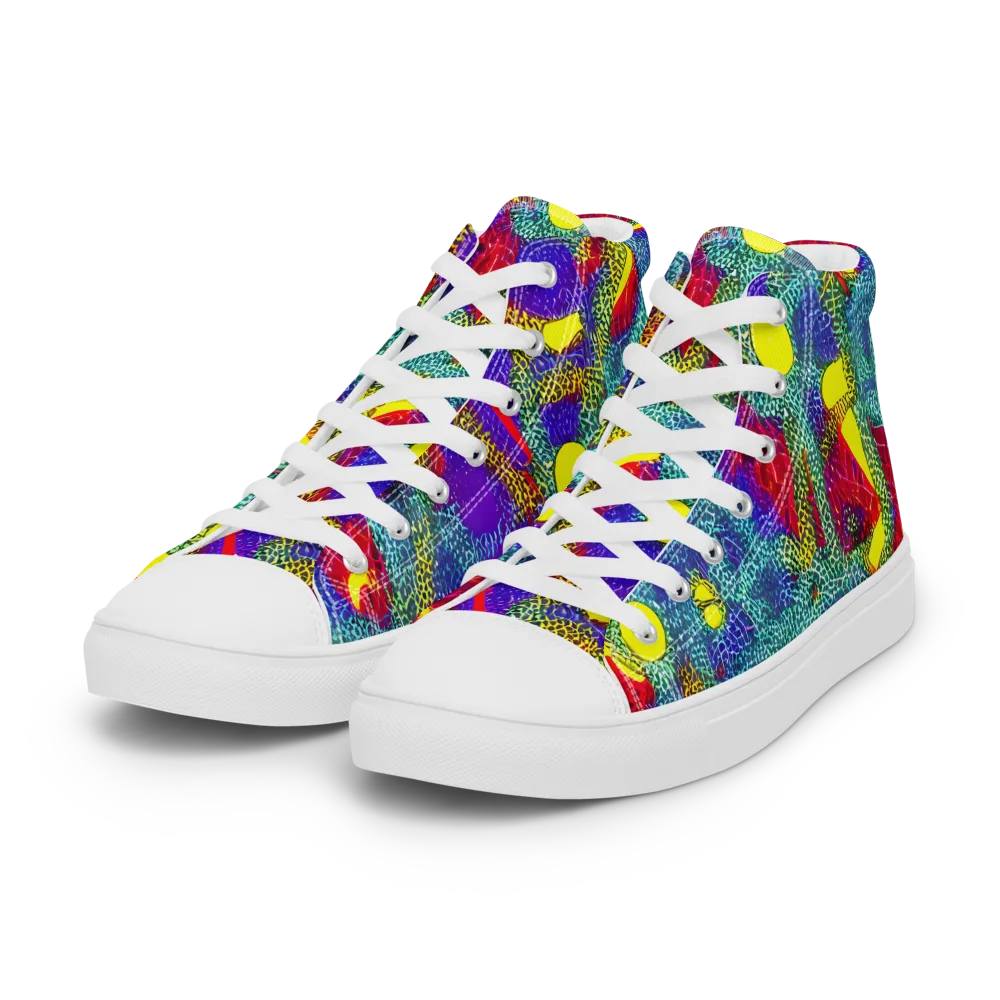 Chromatic Safari on Women's High Top Canvas Shoes — Left Front