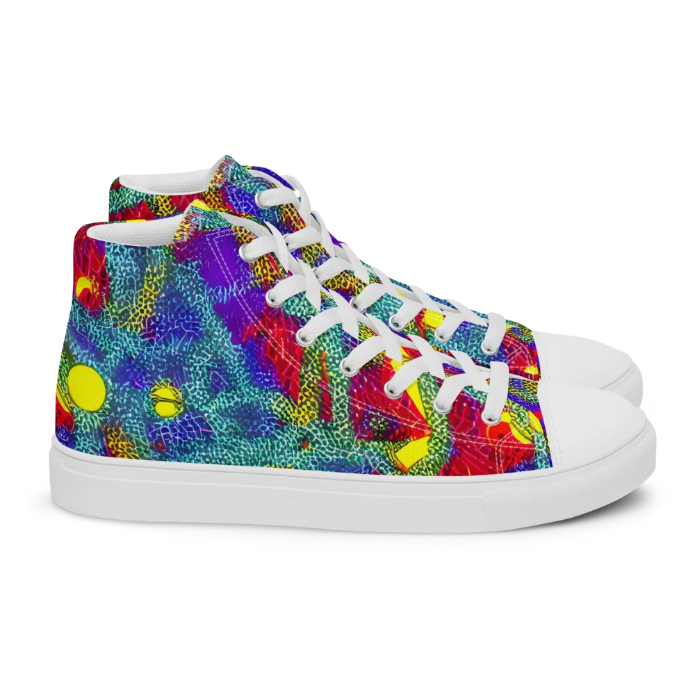 Chromatic Safari on Women's High Top Canvas Shoes — Right