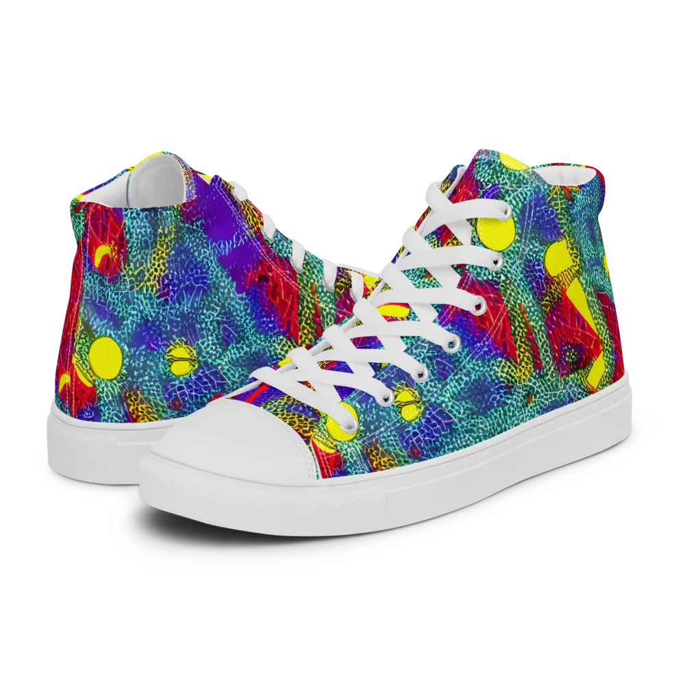 Chromatic Safari on Women's High Top Canvas Shoes — Left