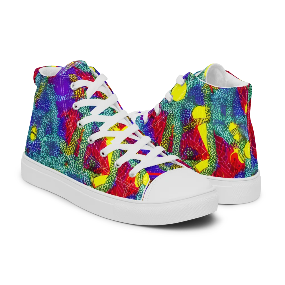Chromatic Safari on Women's High Top Canvas Shoes — Right