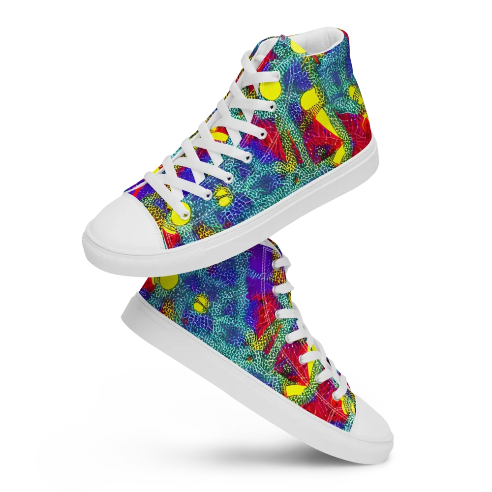 Chromatic Safari on Women's High Top Canvas Shoes — Front