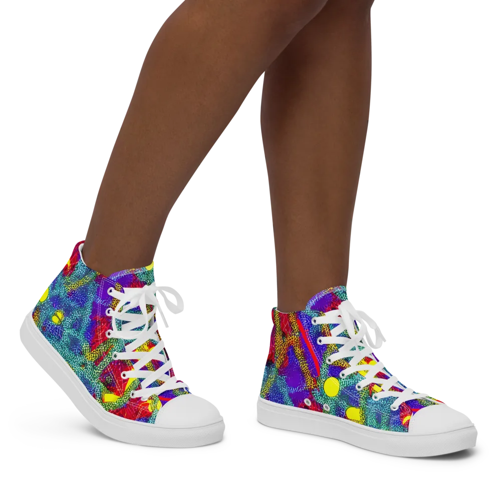Chromatic Safari on Women's High Top Canvas Shoes — Right