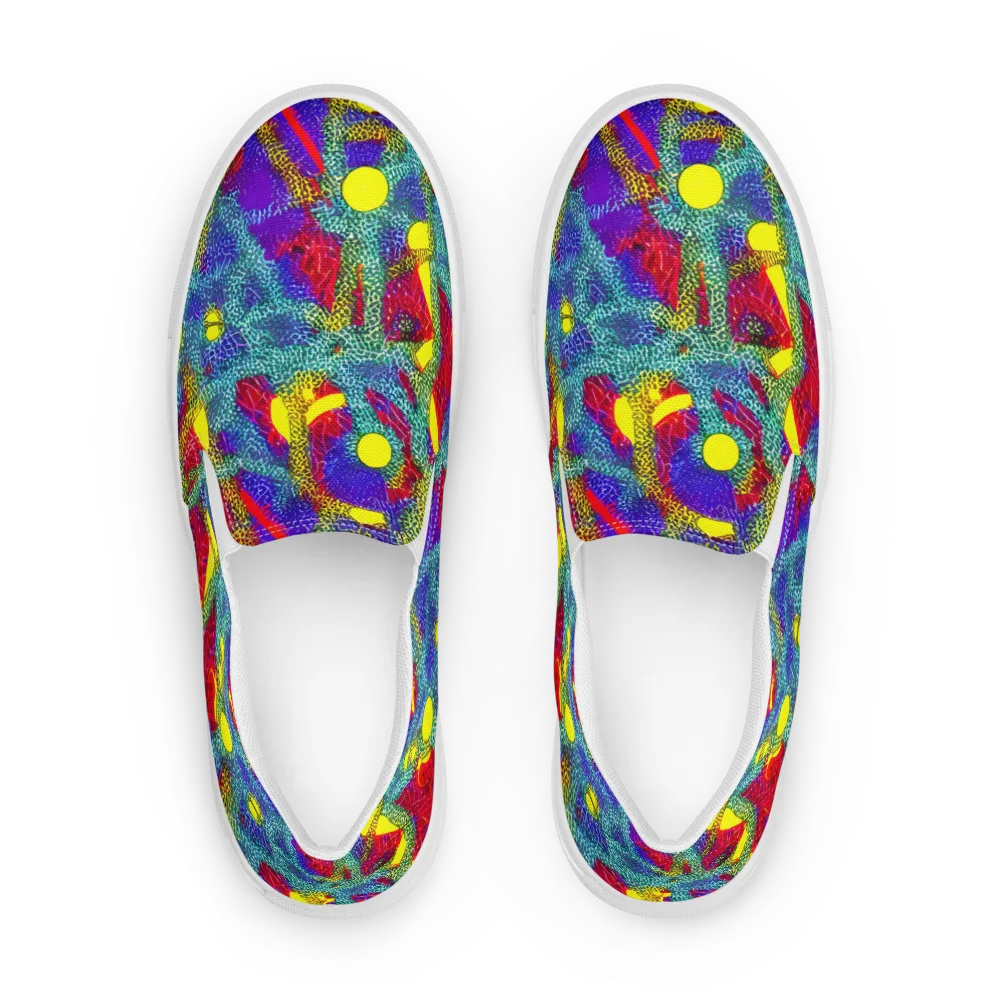 Chromatic Safari on Men's Slip-On Canvas Shoes — Front