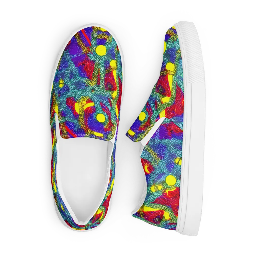 Chromatic Safari on Men's Slip-On Canvas Shoes — Front