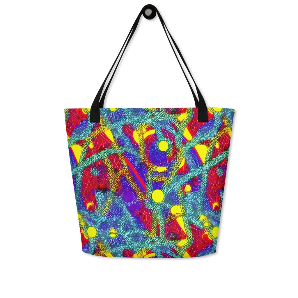 Chromatic Safari on Large Tote Bag W/ Pocket — Front