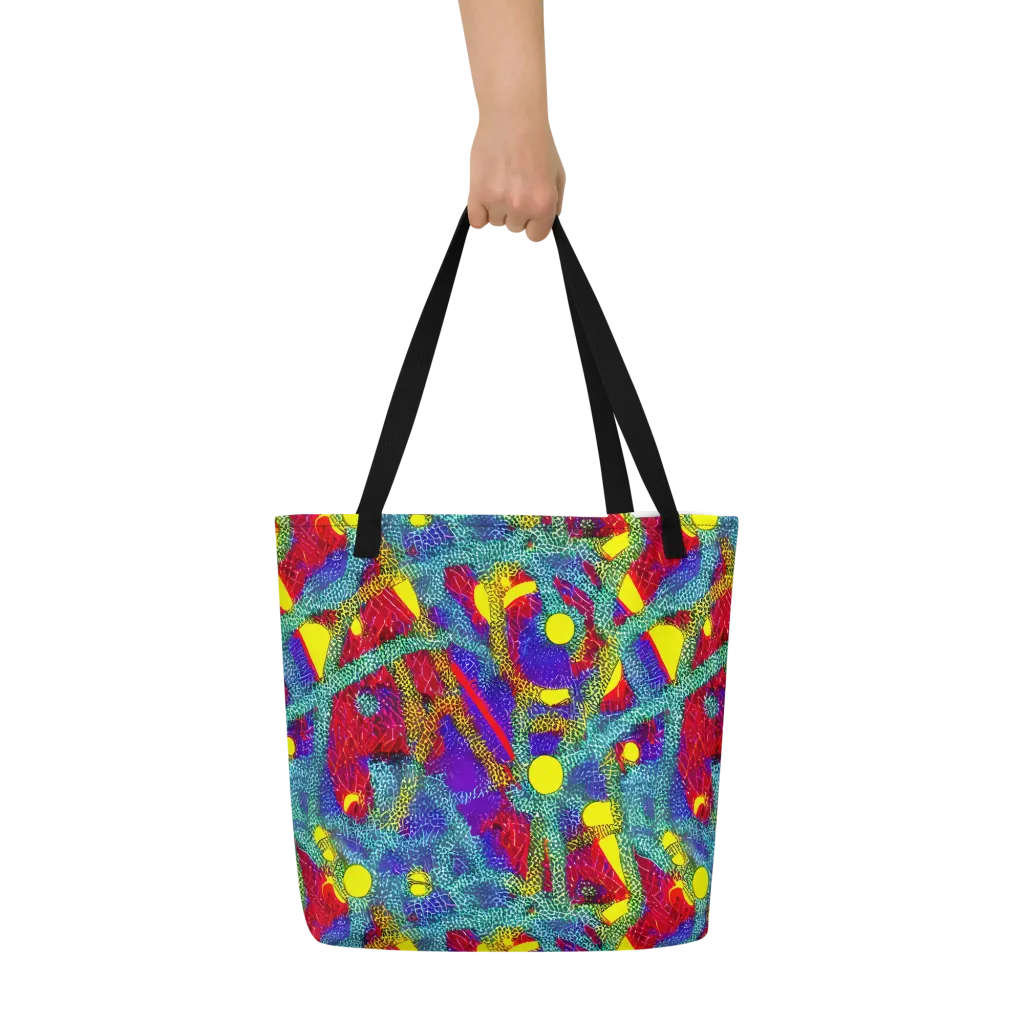 Chromatic Safari on Large Tote Bag W/ Pocket — Front