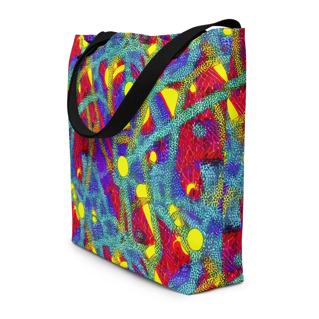 Chromatic Safari on Large Tote Bag W/ Pocket — Front