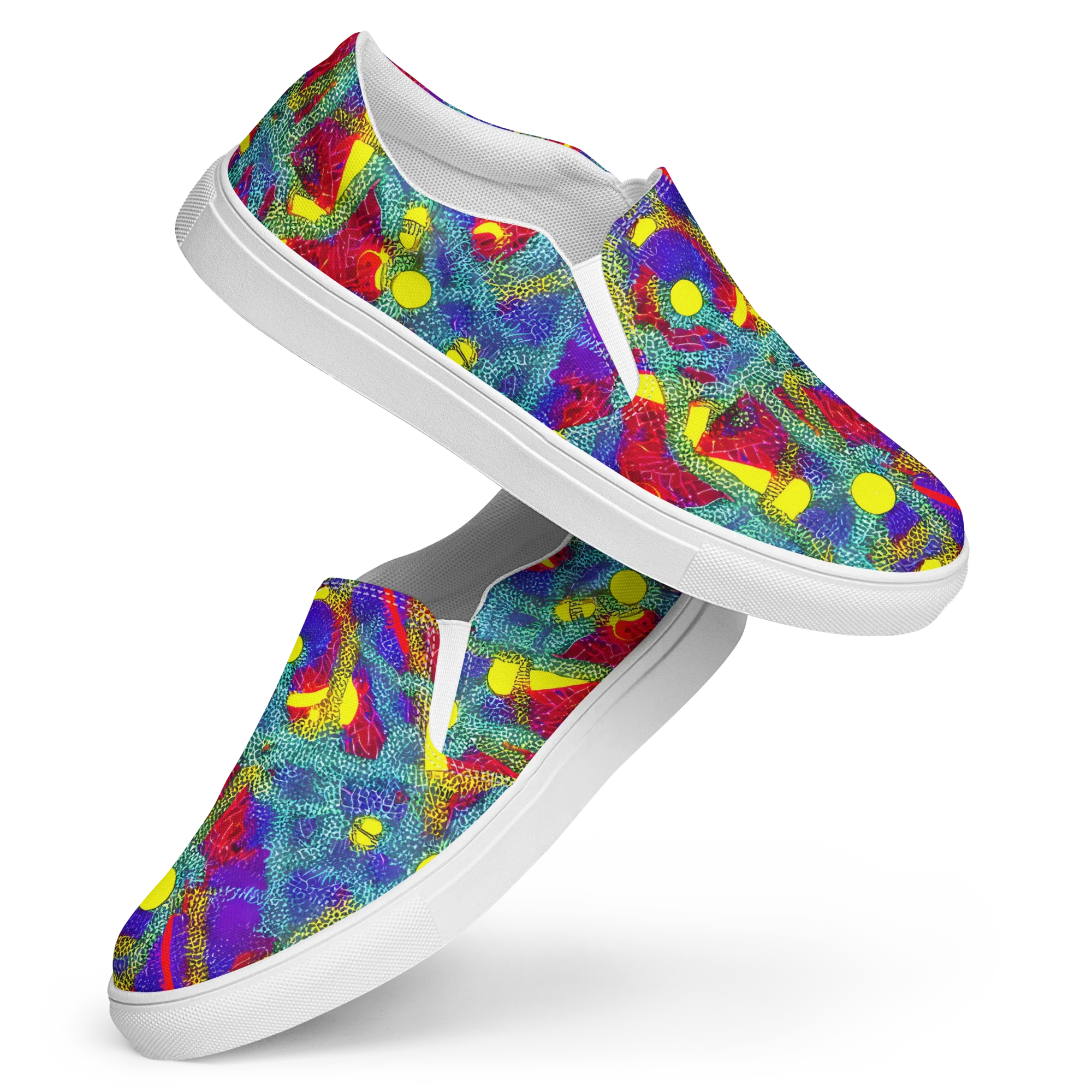 Chromatic Safari on Women's Slip-On Canvas Shoes — Front