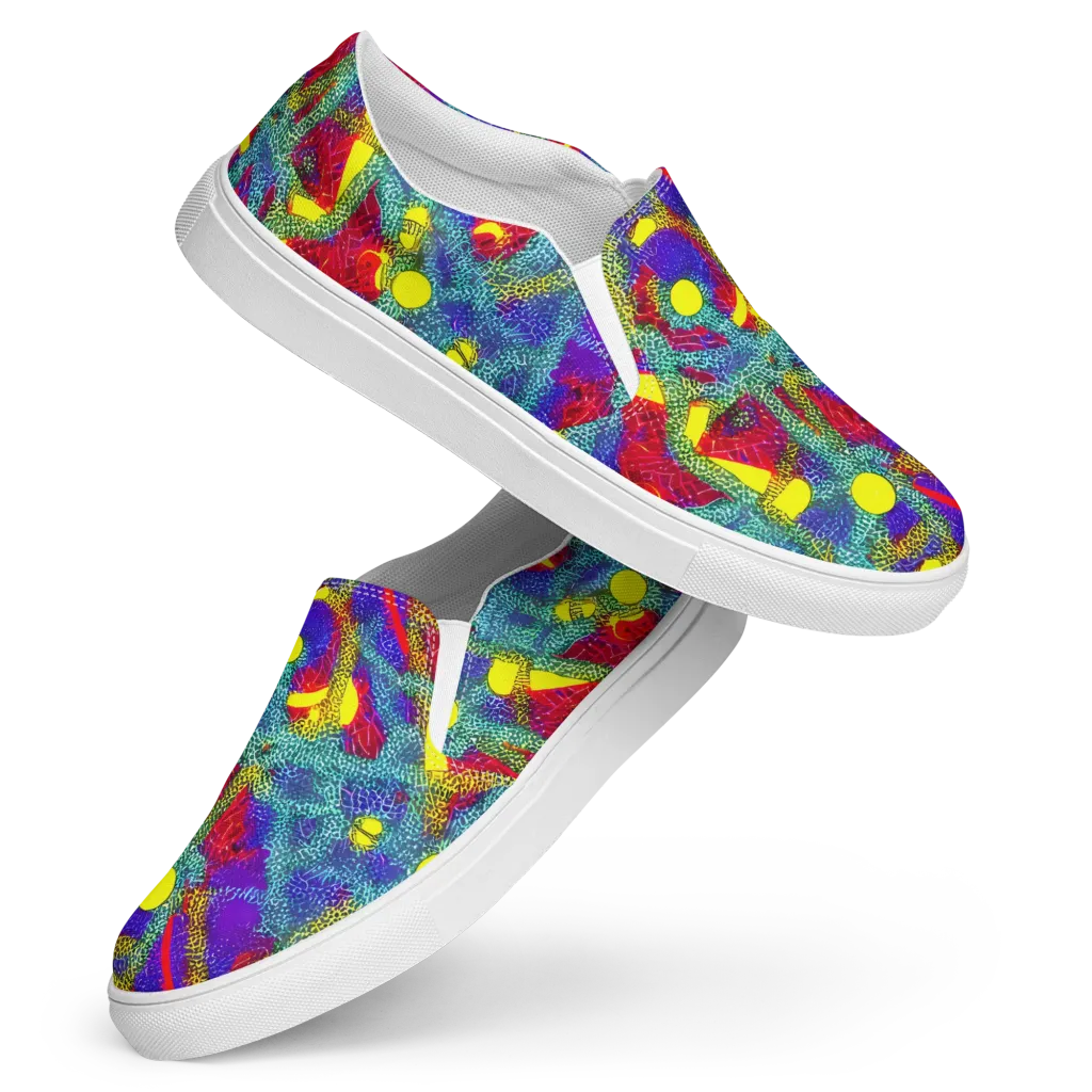 Chromatic Safari on Women's Slip-On Canvas Shoes — Front
