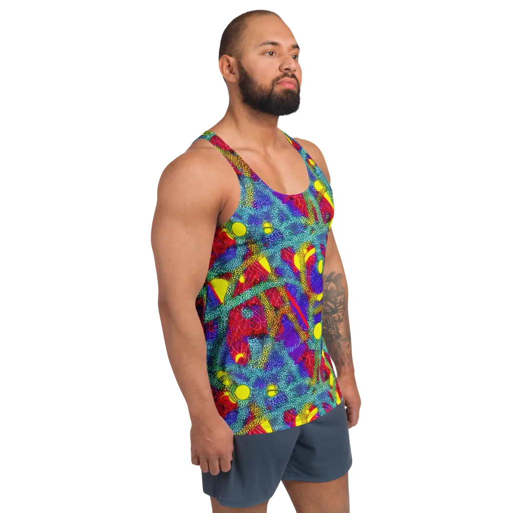 Chromatic Safari on Men's Tank Top — Right Front