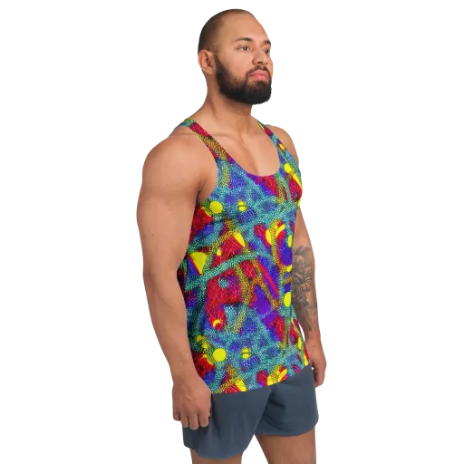 Chromatic Safari on a Men's Tank Top