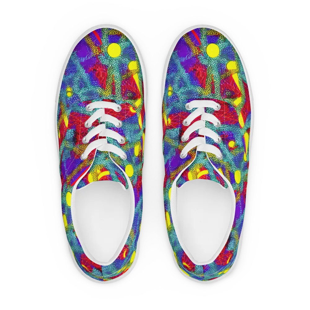 Chromatic Safari on Men's Lace-Up Canvas Shoes — Front