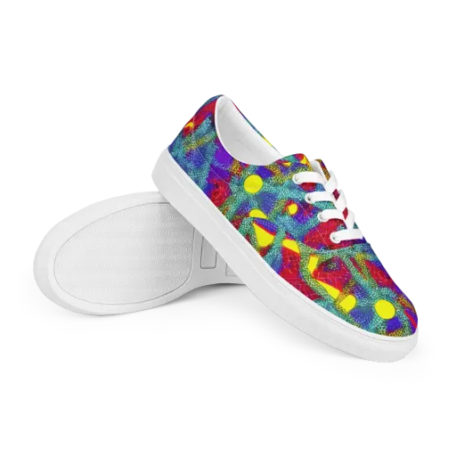 Chromatic Safari on a Men's Lace-Up Canvas Shoes