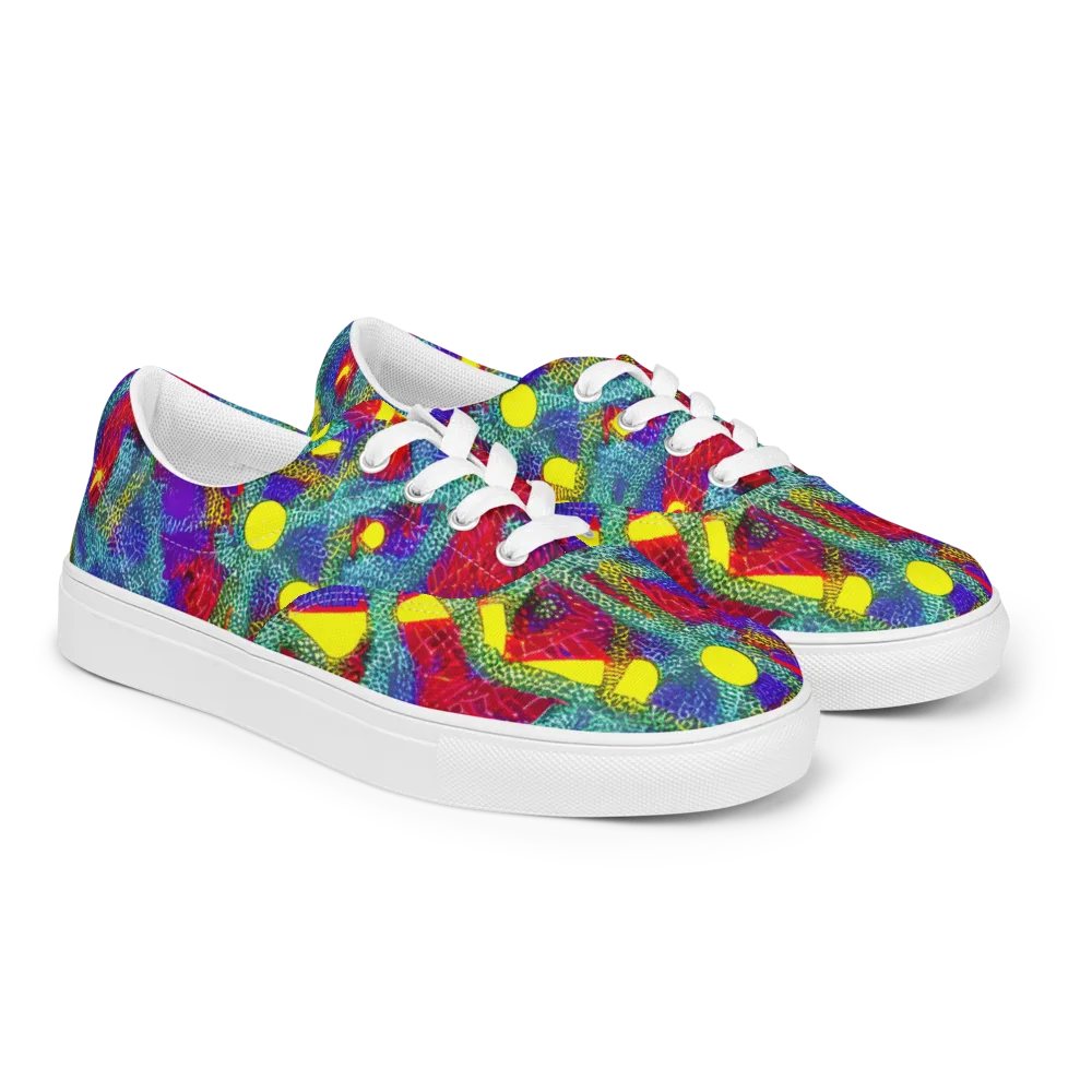 Chromatic Safari on Men's Lace-Up Canvas Shoes — Right Front