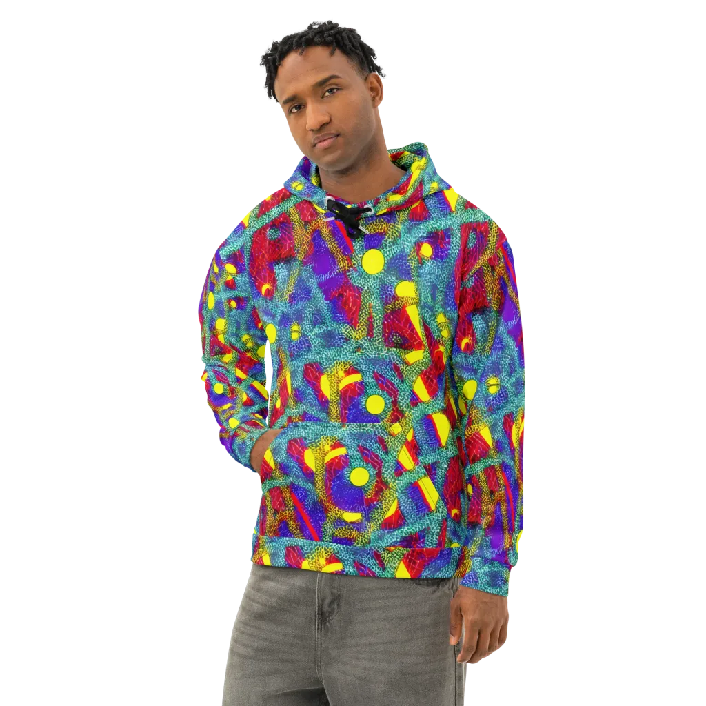 Chromatic Safari on Cotton Hoodie — Left Front