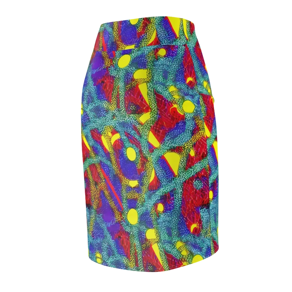 Chromatic Safari on Pencil Skirt — Back Side