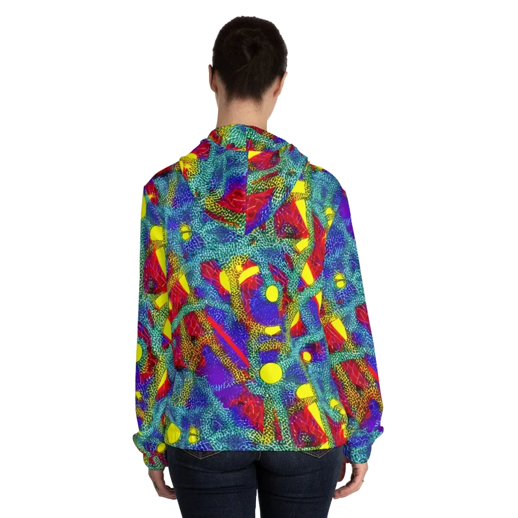 Chromatic Safari on Women's Full-Zip Hoodie — Back On Person