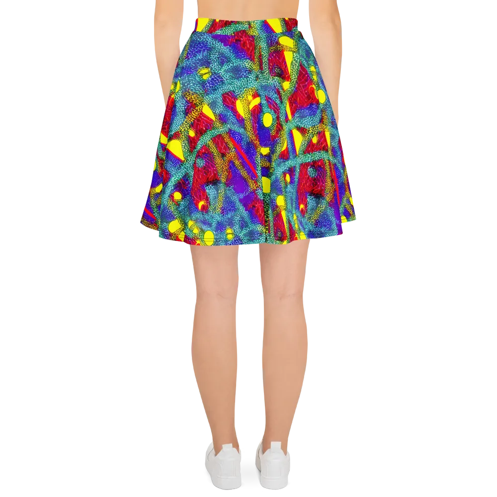 Chromatic Safari on Skater Skirt — Back