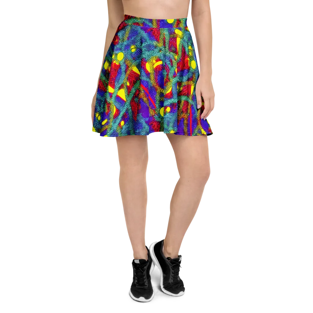 Chromatic Safari on Skater Skirt — Front