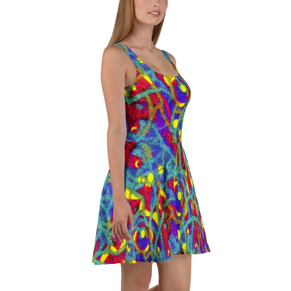 Chromatic Safari on Skater Dress — Right