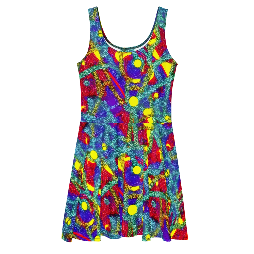 Chromatic Safari on Skater Dress — Front