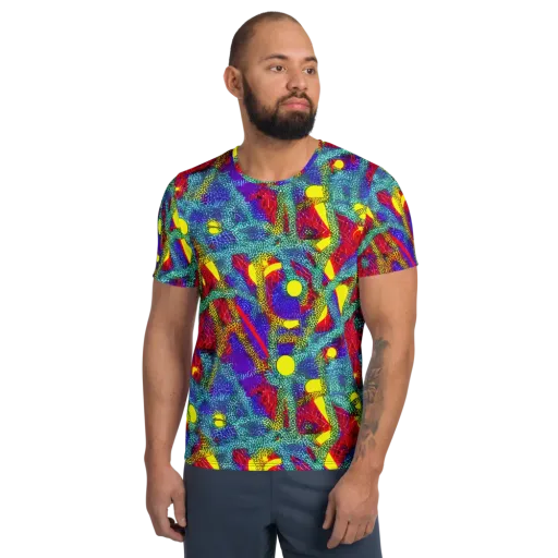 Chromatic Safari on a Men's Athletic T-Shirt